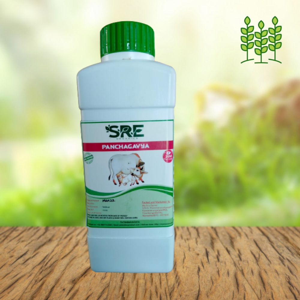 Panchagavya - Organic Growth Promoter and Pesticides Fertilizer 100% Organic - Liquid, 1L for Garden